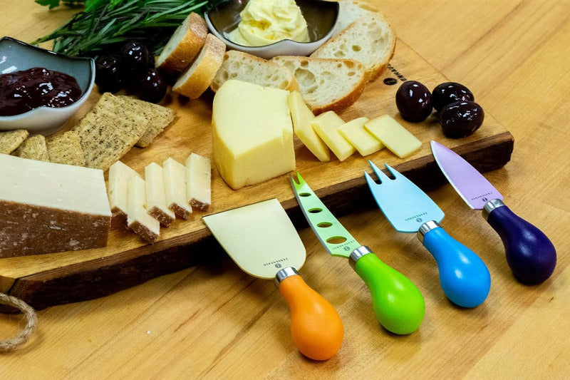 Käsemesser Set Aus Edelstahl Und Kunststoff 4-Teilig , Extra Scharfe Klingen , Geschenkset , Antihaftbeschichtung , Käseschneider Set , Beste Qualität Aus Solingen , Ergonomischen Griffe
