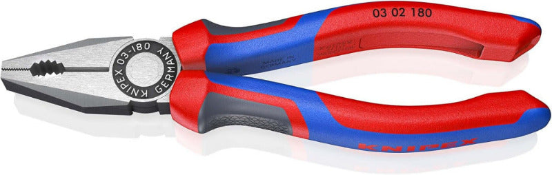 KNIPEX 03 02 180 Combination Pliers – 180 mm | Cuts Copper & Steel Wire, Grips Flat & Round Material