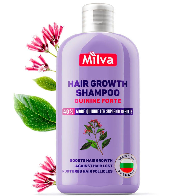 Milva FORTE Chinin Shampoo Gegen Haarausfall Für Haarwachstum | Haarausfall-Shampoo Für Männer & Frauen, Haarwuchsmittel Haarpflege Für Mehr-Haare Auf Dem Kopf | 200 ML