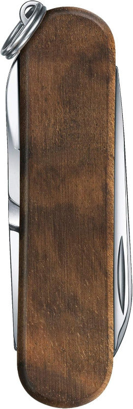 Victorinox Classic SD Wood – Small Swiss Army Knife | 5-Function Multitool with Blade, Nail File & More
