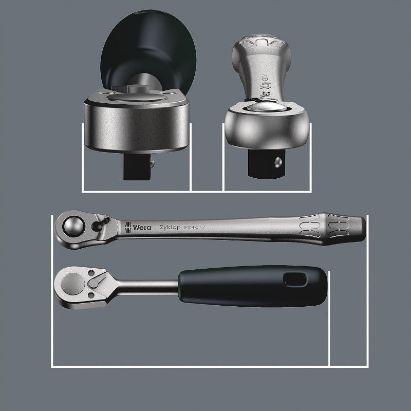Wera 05004004001 8004 a Zyklop Metal-Knarre Mit Umschalthebel Mit 1/4Zoll-Antrieb, 1/4 Zoll X 141.0 Mm
