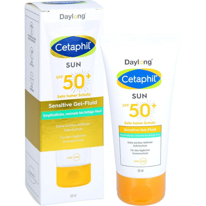 CETAPHIL Sun Daylong SPF 50+ Sensitive Gel-Fluid Face 50ml – Lightweight UV Protection