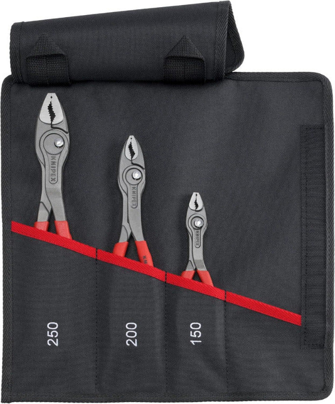 KNIPEX 00 19 61 TwinGrip® 3‑Piece Front & Side Gripping Pliers Set in Roll Pouch