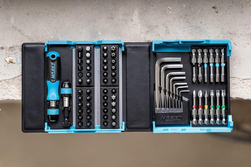 HAZET 2200SC-1 SmartCase Bit Set – 69-Piece, 1/4" Drive for Hand Operation