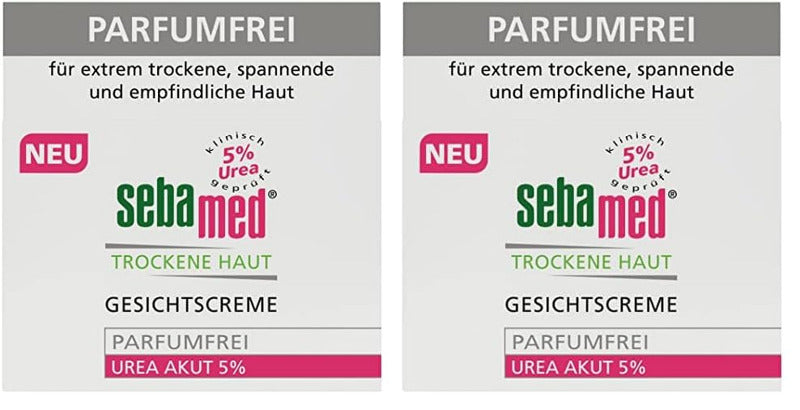 Sebamed Gesichtscreme Parfumfrei Urea Akut 5%, Lindert Spürbar Spannungsgefühl, Schuppung Und Rauheit Bei Trockener Haut, Für Männer Und Frauen, Ohne Parfum, 50 Ml