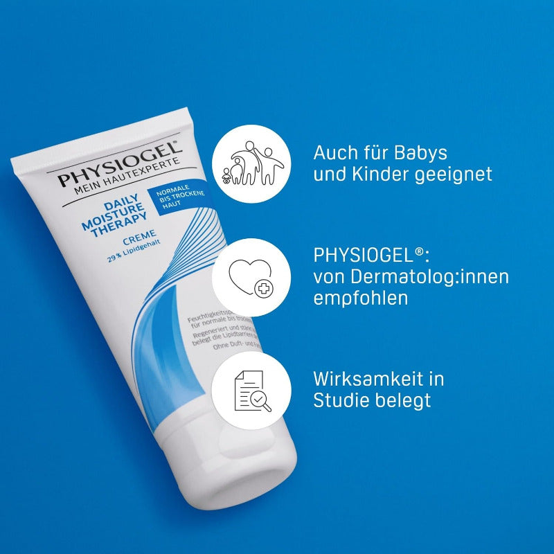PHYSIOGEL Daily Moisture Therapy Creme 150 Ml - Nährende Feuchtigkeitscreme Für Trockene Haut - Regenerierende Hautcreme Schützt Vor Wiederkehrender Trockenheit