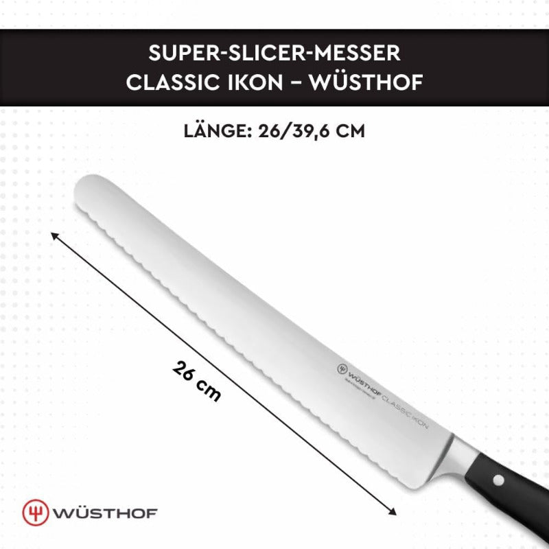 WÜSTHOF Classic Ikon Super Slicer 26 Cm, Schwarz,Silber