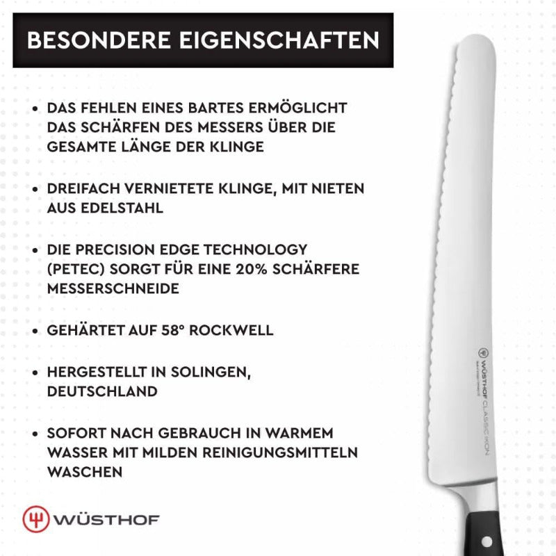 WÜSTHOF Classic Ikon Super Slicer 26 Cm, Schwarz,Silber
