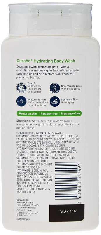 CeraVe Hydrating Body Wash – 10 fl oz