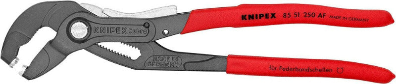 KNIPEX Hose Clamp Pliers with Locking Mechanism, Non-Slip Coating, 250 mm – 85 51 250 AF