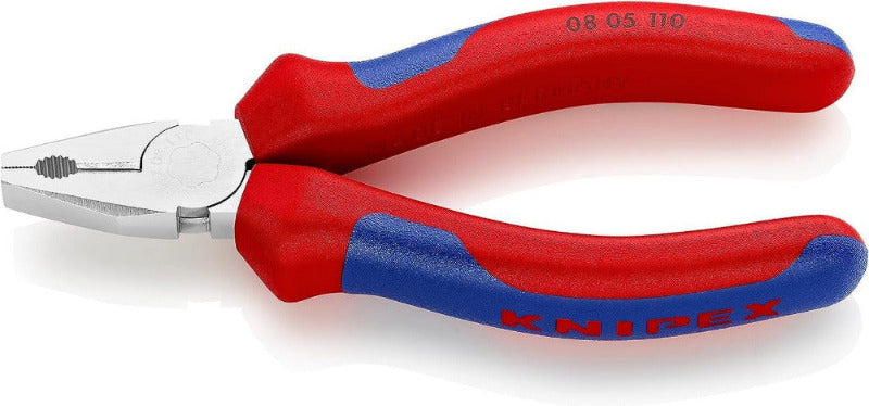 KNIPEX Mini Combination Pliers – 110 mm, Chrome-Plated, Ergonomic Grips (08 05 110)