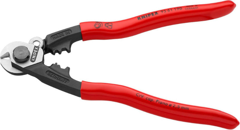 KNIPEX Wire Rope Cutter 190mm – Forged, PVC-Coated | 95 61 190