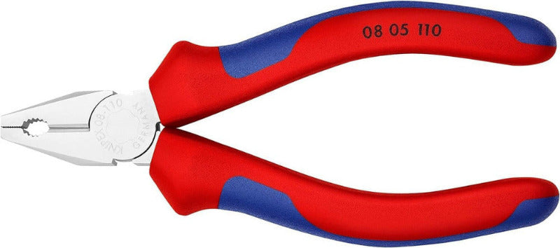 KNIPEX Mini Combination Pliers – 110 mm, Chrome-Plated, Ergonomic Grips (08 05 110)