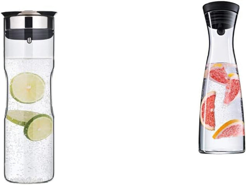 WMF Motion Water Carafe – 1.25L Glass Carafe with Silicone Lid