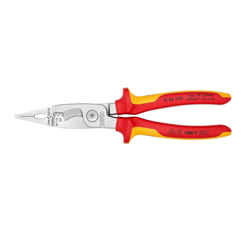 KNIPEX 13 86 200 VDE Multifunctional Electrical Installation Pliers – 6-in-1 Tool for Professionals