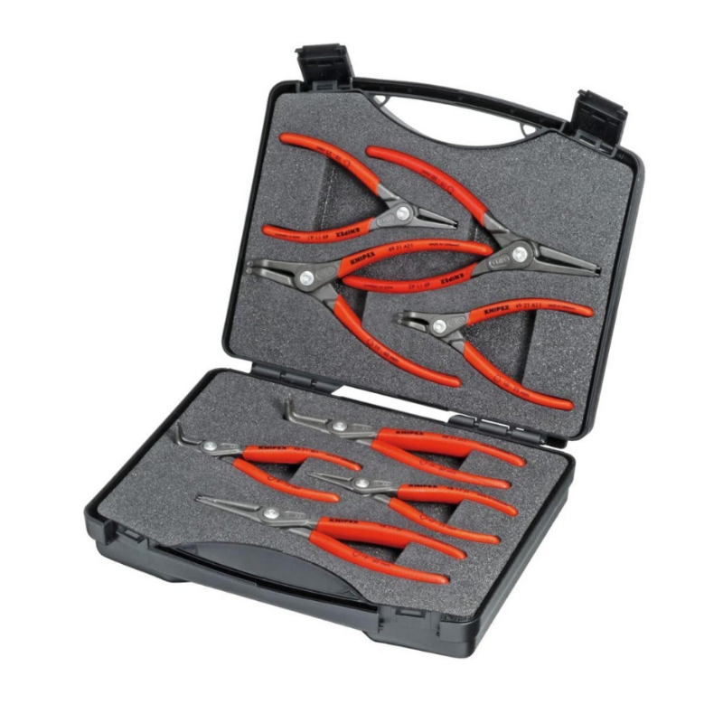 KNIPEX SRZ Circlip Plier Set 8-Piece Tool Box for Internal & External Retaining Rings 270mm 00 21 25