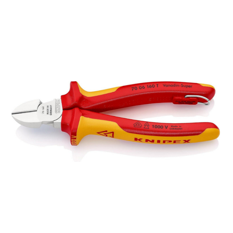 KNIPEX VDE Side Cutter 160mm Insulated with Tethering Point 70 06 160 T