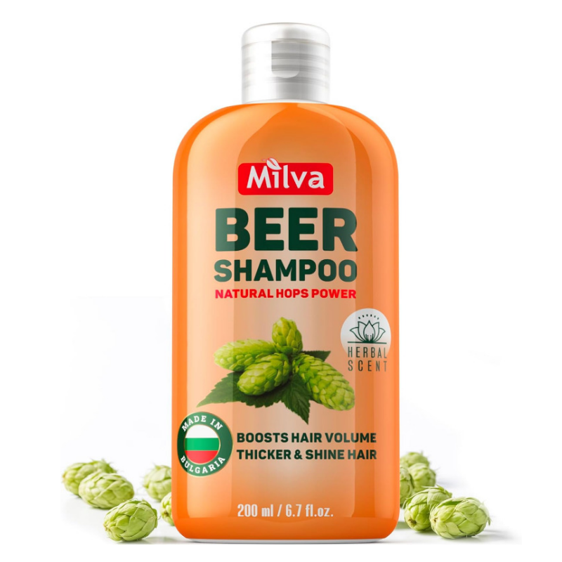 MILVA Beer Shampoo 200ml Volumizing & Moisturizing Hair Care