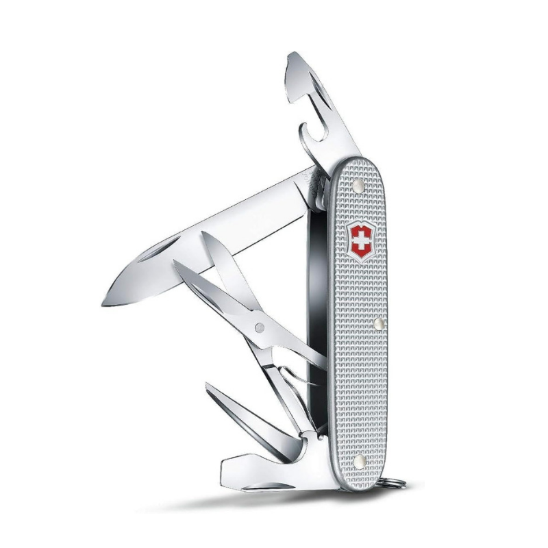 VICTORINOX Pioneer X Swiss Army Knife Silver Multitool with 9 Functions