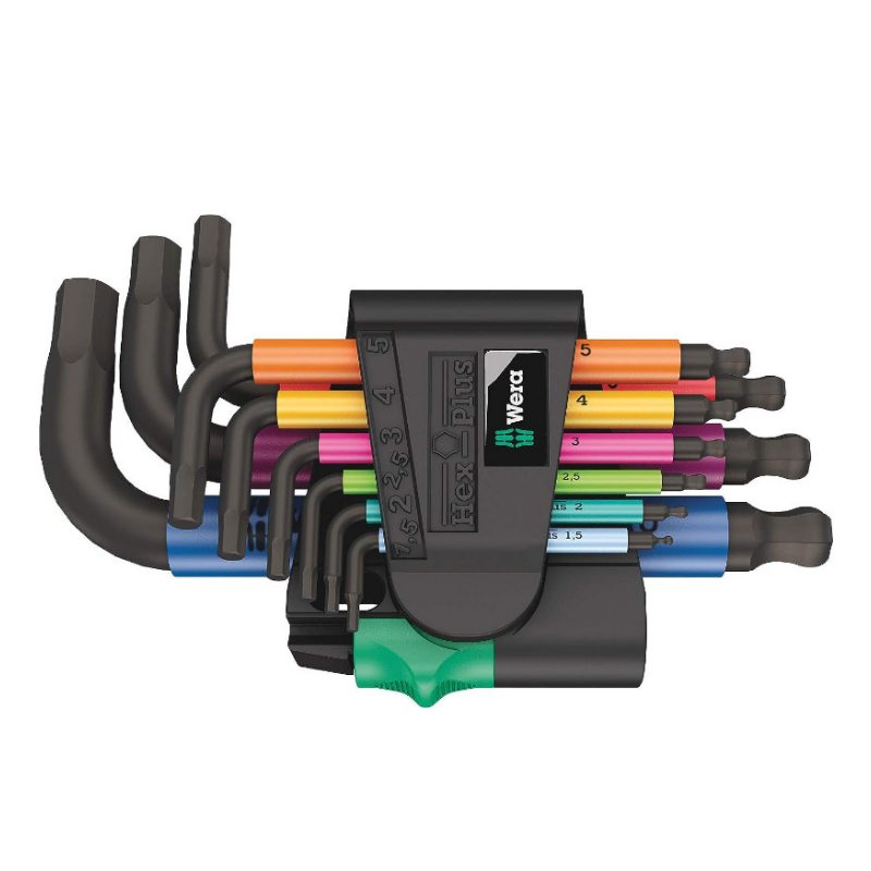 WERA 950/9 Hex‑Plus Multicolour 2 L‑Key Set – 9‑Piece BlackLaser