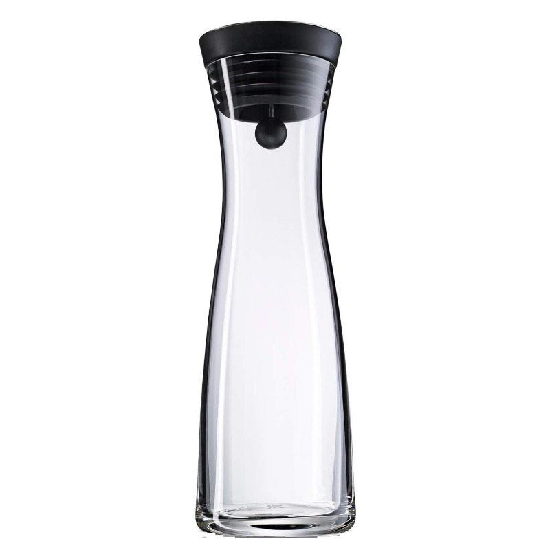 WMF Basic Water Carafe – 1 Liter Glass Carafe with Silicone Lid & CloseUp Stopper