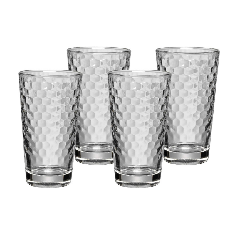 WMF Coffeetime Long Drink Glasses Set – 4-Piece, 275 ml Heat-Resistant Crystal Glass