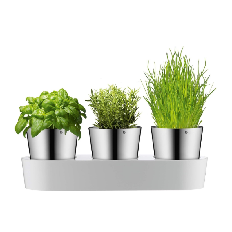WMF Gourmet Herb Pot Set – 3-Piece Indoor Herb Garden with Self-Watering System