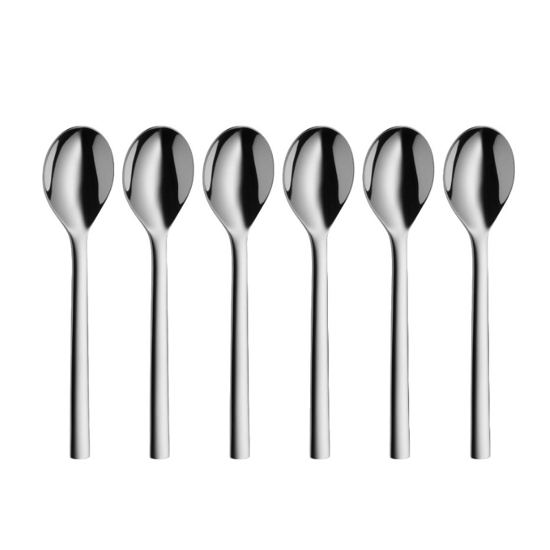 WMF Nuova Tea & Coffee Spoon Set – 6-Pieces 13.5 cm Cromargan Stainless Steel