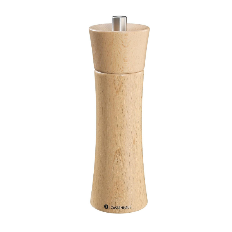 ZASSENHAUS Frankfurt Salt Mill 18 cm Beech Wood Precision Ceramic Grinder