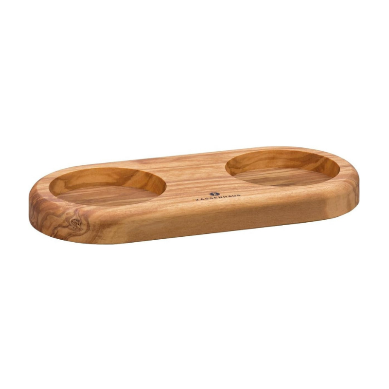 ZASSENHAUS Olive Wood Mill Tray 17.2cm Elegant mill coaster for Salt & Pepper Grinders