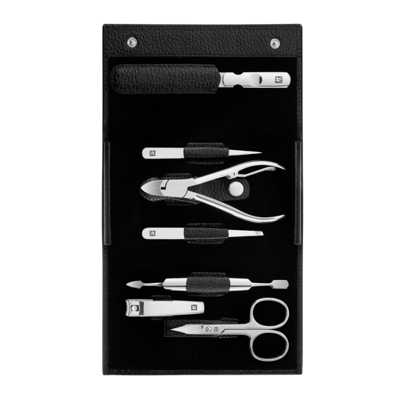 ZWILLING 7-Piece Manicure & Pedicure Set with Black Genuine Leather Case