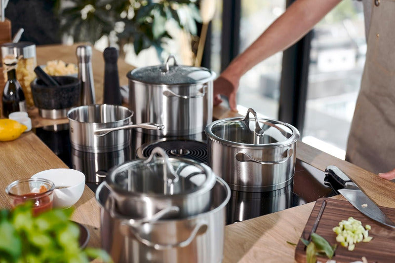 ZWILLING Essence 5-Piece Cookware Set – Stainless Steel, With Glass Lids | Induction-Ready