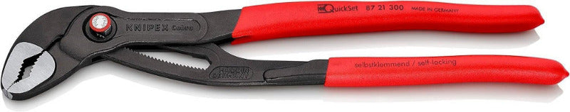KNIPEX Cobra QuickSet Hightech Water Pump Pliers – 250mm, Slim Multi-Component Grip, Grey Atramentized | 87 22 250