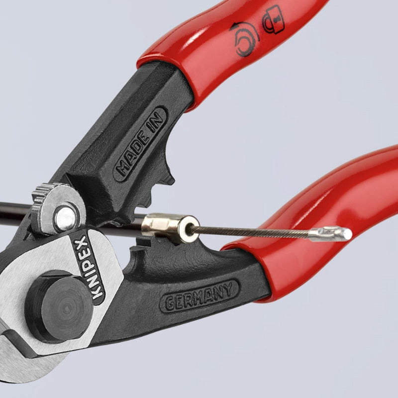 KNIPEX Wire Rope Cutter 190mm – Forged, PVC-Coated | 95 61 190