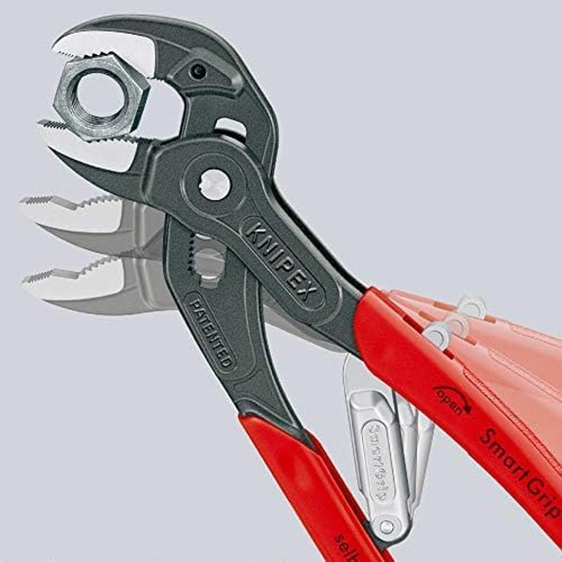 KNIPEX SmartGrip 250mm Water Pump Pliers with Automatic Adjustment – Grey Atramentized | 85 01 250