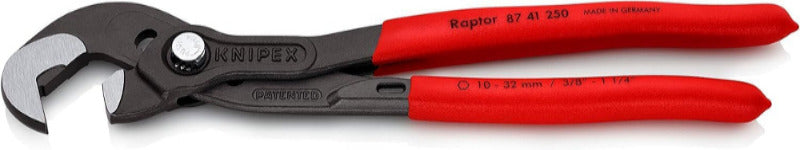 KNIPEX 87 41 250 R-Style Pliers Wrench | 250 mm | Slip-Resistant Coated | Grey Atramentized Finish