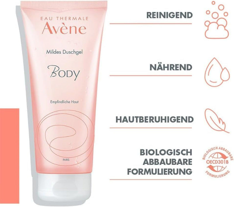 AVENE Body Gentle Shower Gel 500ml – Soap-Free Daily Cleanser