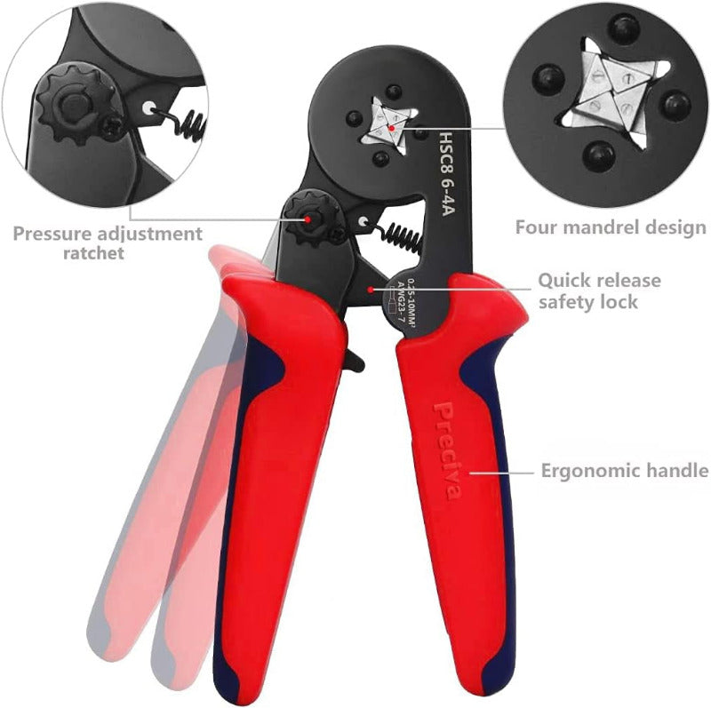 PRECIVA Ferrule Crimping Tool Kit – 1200 Insulated Ferrules (0.25–10 mm²)