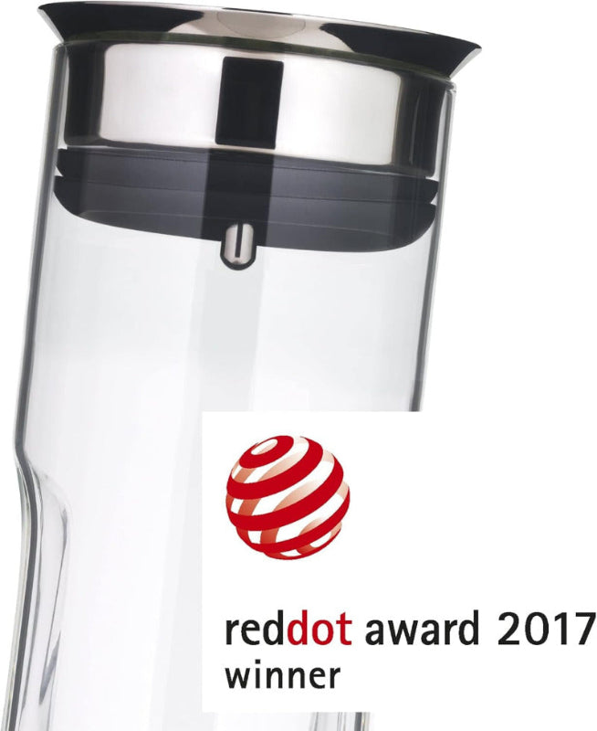 WMF Motion Water Carafe – 1.25L Glass Carafe with Silicone Lid