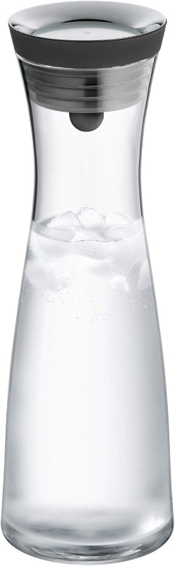 WMF Basic Water Carafe – 1 Liter Glass Carafe with Silicone Lid & CloseUp Stopper