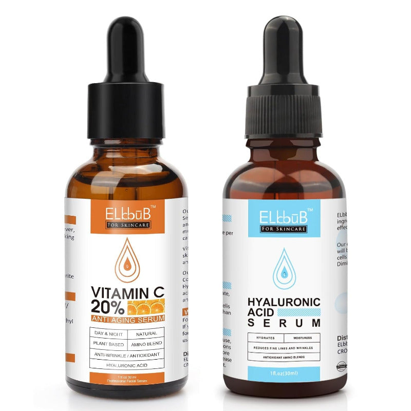 Elbbub Face Care Serum Set – Vitamin C & Hyaluronic Acid Duo