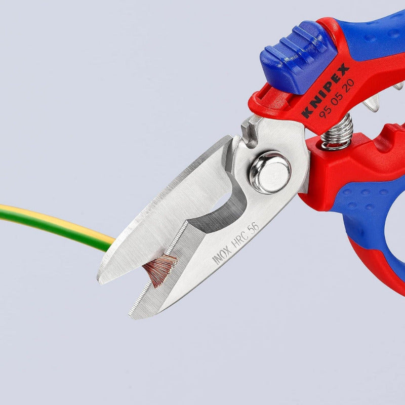 KNIPEX Angled Electricians' Shears – 160mm, Multi-Component Grip, Fiber Reinforced, Mirror Polished | 95 05 20 SB