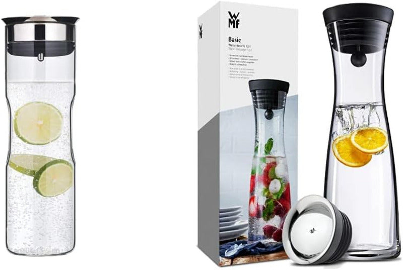 WMF Motion Water Carafe – 1.25L Glass Carafe with Silicone Lid