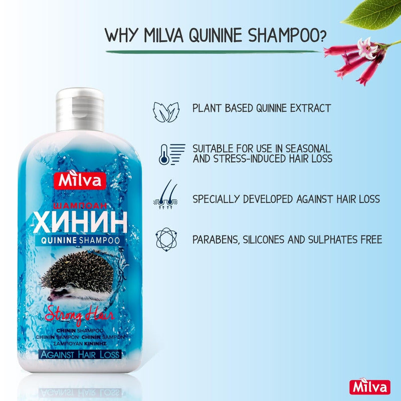 Chinin Power Shampoo Milva Für Schnelleres Haarwachstum Reduziert Schuppen, Fördert Wachstum- 200Ml