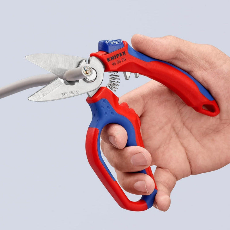 KNIPEX Angled Electricians' Shears – 160mm, Multi-Component Grip, Fiber Reinforced, Mirror Polished | 95 05 20 SB