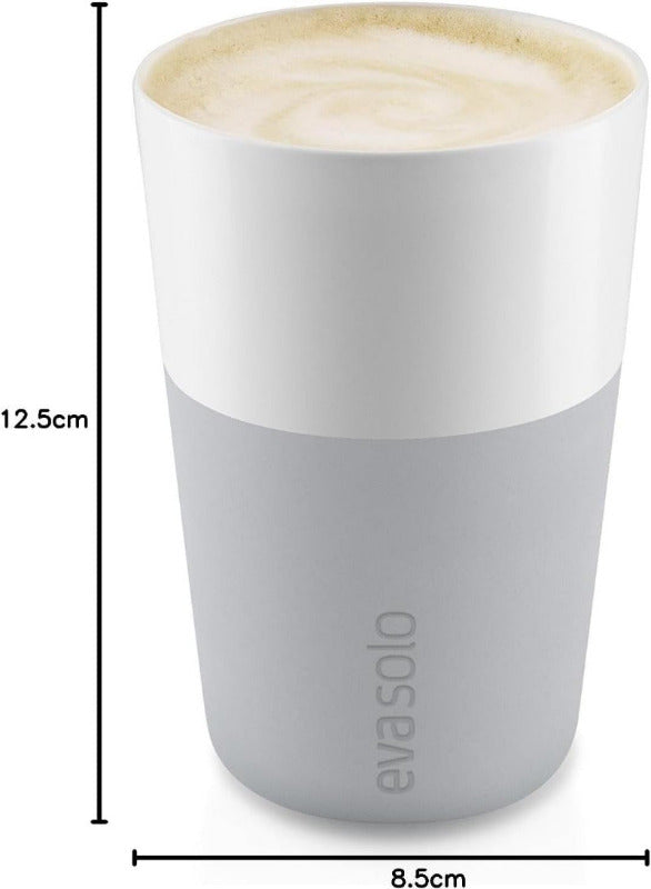 EVA SOLO | 2 Cafe-Latte-Becher Marble Grey | Gut Zu Halten Durch Silikonbeschichtung | Marble Grey