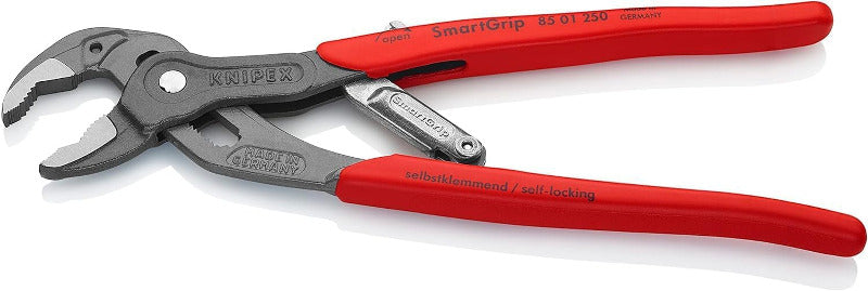 KNIPEX SmartGrip 250mm Water Pump Pliers with Automatic Adjustment – Grey Atramentized | 85 01 250