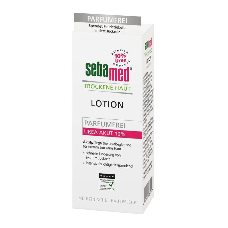Sebamed Trockene Haut Urea Akut 10% Lotion Parfumfrei 400 Ml Mit Spender, Feuchtigkeits- , Lindert Spannungsgefühl, Langanhaltender Schutz Vor Austrocknung, Für Damen Und Herren