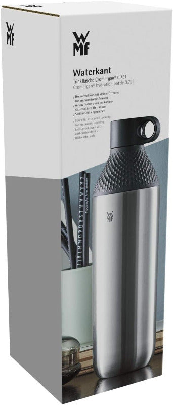 WMF Waterkant Trinkflasche Edelstahl 750Ml, Edelstahlflasche Kohlensäure Geeignet, Drehverschluss, Auslaufsicher, Bpa-Frei