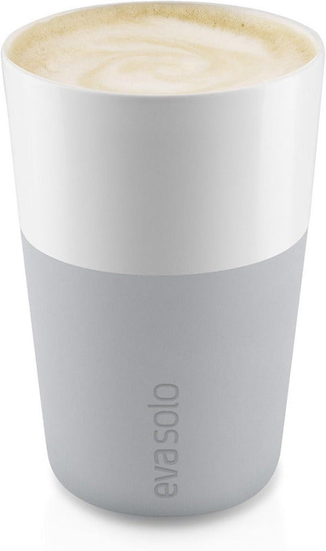 EVA SOLO | 2 Cafe-Latte-Becher Marble Grey | Gut Zu Halten Durch Silikonbeschichtung | Marble Grey